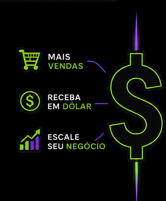 Mais vendas, receba em dólar, escale seu negócio